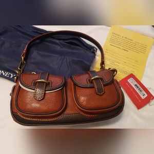 Two tone brown leather Dooney and Bourke Banana Bag